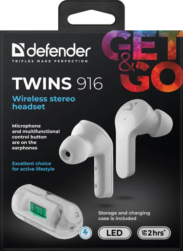 Defender - Juhtmeta stereopeakomplekt Twins 916