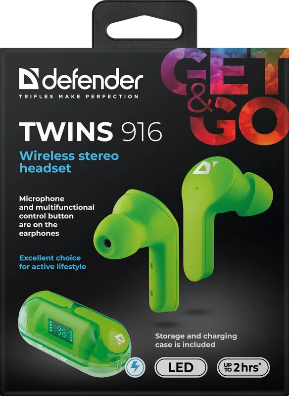 Defender - Juhtmeta stereopeakomplekt Twins 916