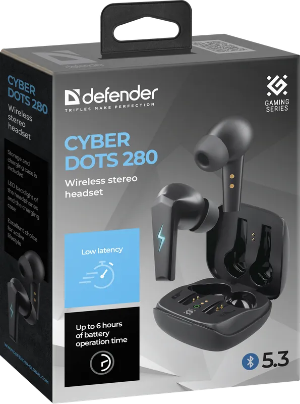 Defender - Juhtmeta stereopeakomplekt CyberDots 280