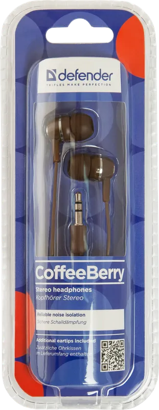 Defender - Kõrvasisesed kõrvaklapid Coffee Berry