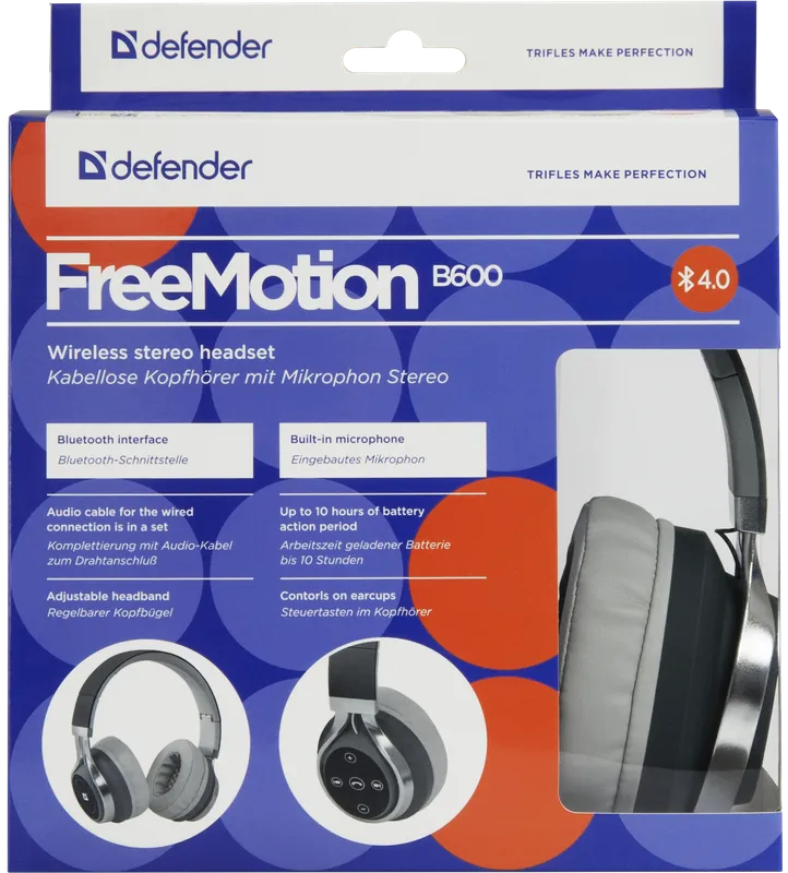 Defender - Juhtmeta stereopeakomplekt FreeMotion B600