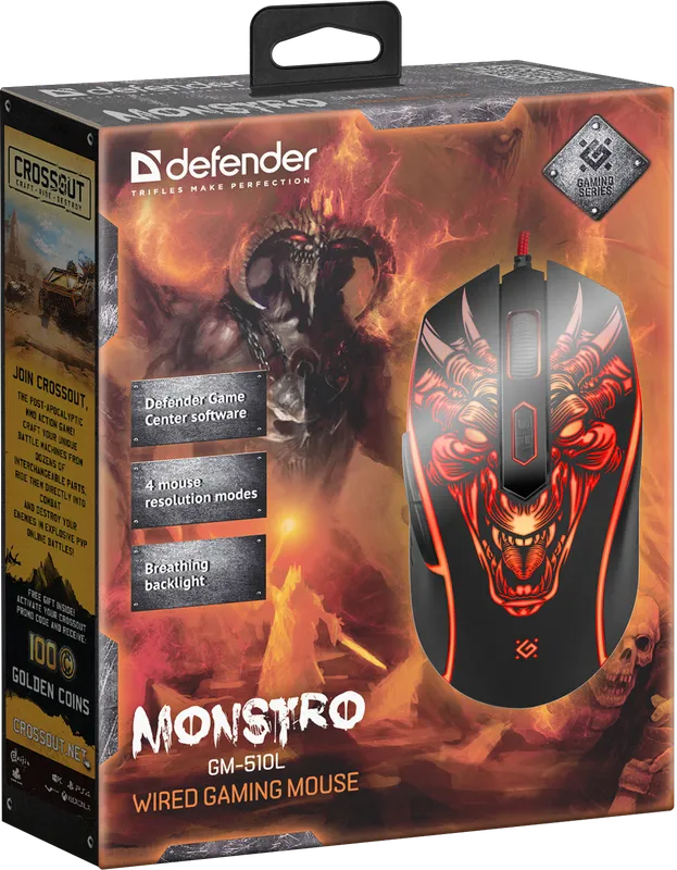Defender - Juhtmega mänguhiir Monstro GM-510L