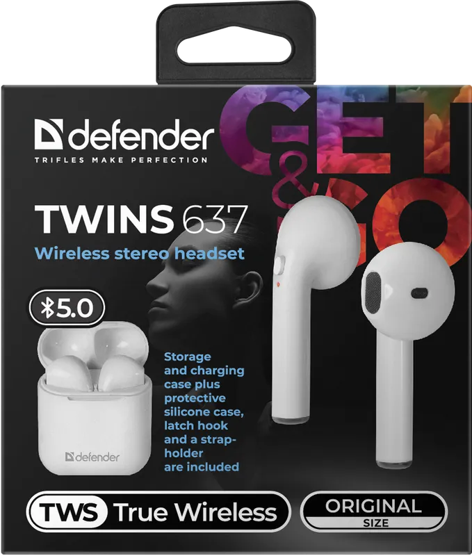 Defender - Juhtmeta stereopeakomplekt Twins 637