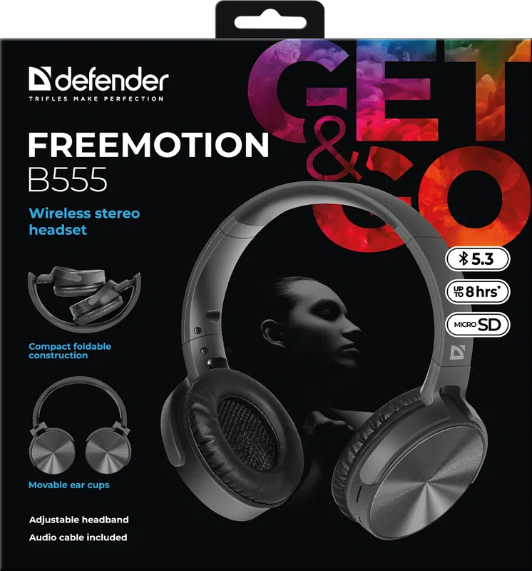 Defender - Juhtmeta stereopeakomplekt FreeMotion B555
