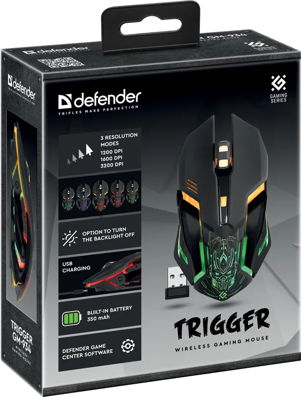 Defender - Juhtmeta mänguhiir Trigger GM-934