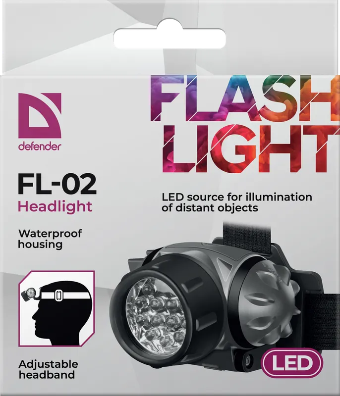 Defender - Esituli FL-02, LED, 3 modes