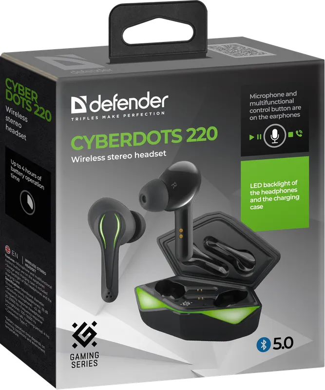 Defender - Juhtmeta stereopeakomplekt CyberDots 220