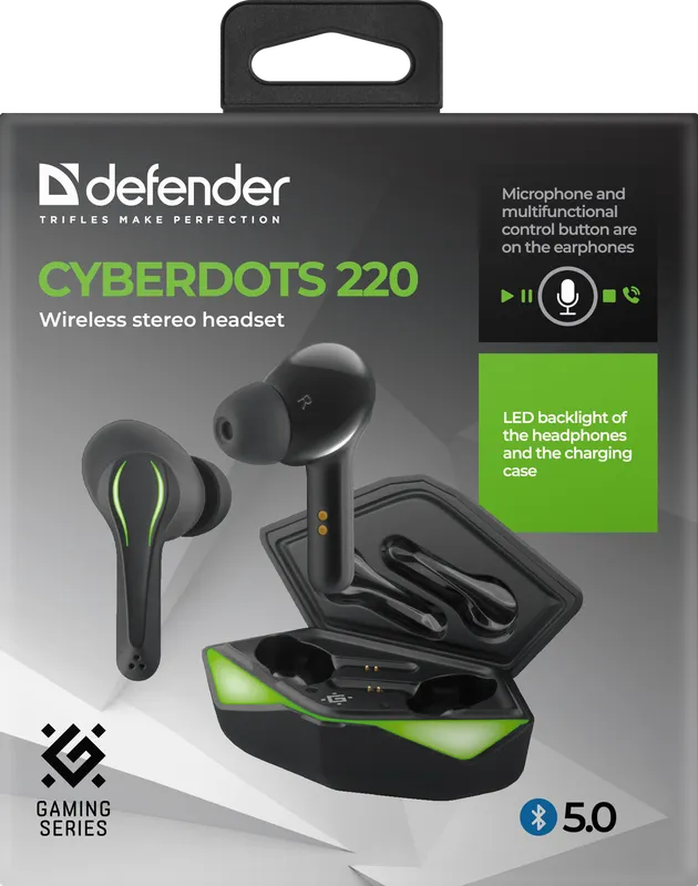 Defender - Juhtmeta stereopeakomplekt CyberDots 220