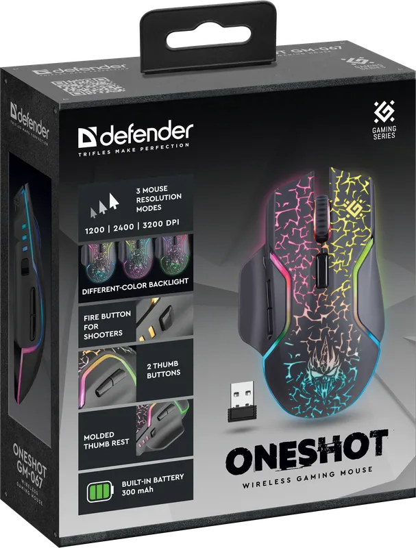 Defender - Juhtmeta mänguhiir Oneshot GM-067