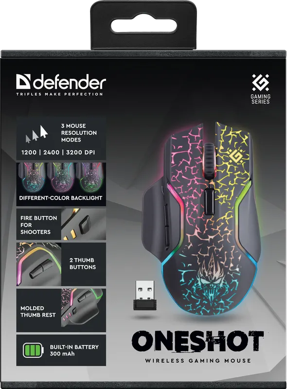 Defender - Juhtmeta mänguhiir Oneshot GM-067