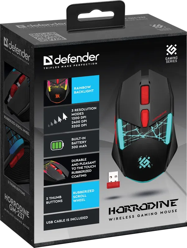 Defender - Juhtmeta mänguhiir Horrodine GM-237
