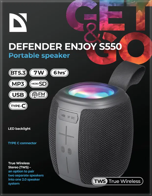 Defender - Kaasaskantav kõlar Enjoy S550