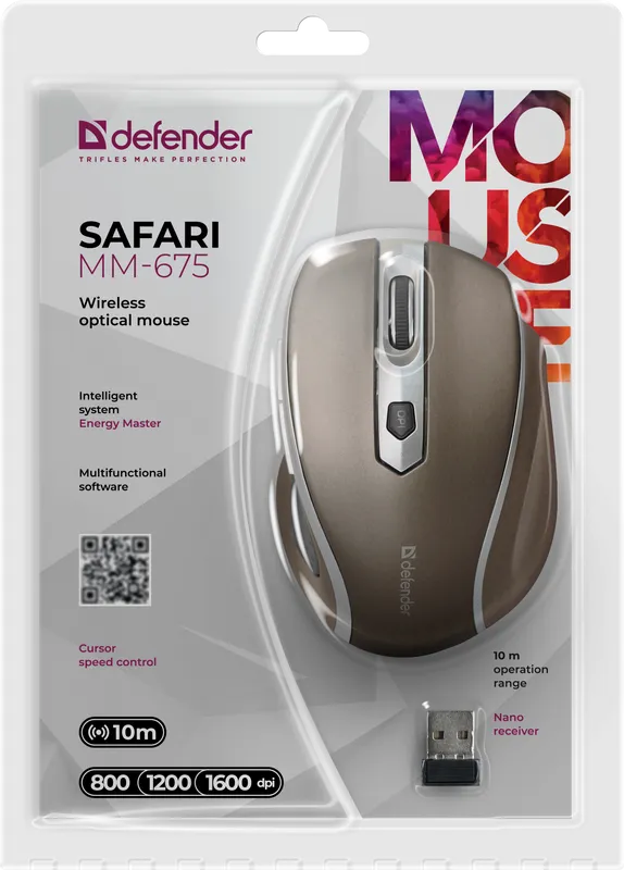 Defender - Juhtmeta optiline hiir Safari MM-675