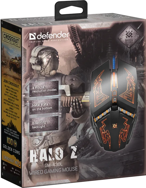 Defender - Juhtmega mänguhiir Halo Z GM-430L