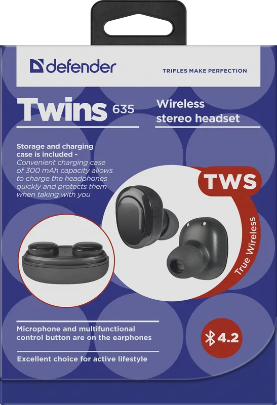 Defender - Juhtmeta stereopeakomplekt Twins 635