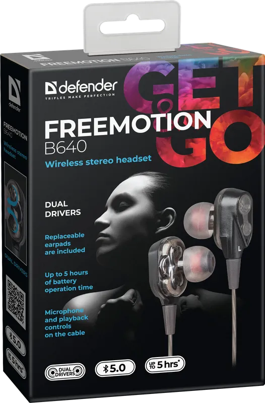 Defender - Juhtmeta stereopeakomplekt FreeMotion B640