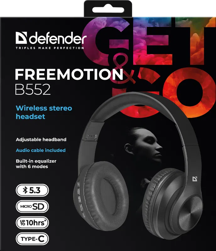 Defender - Juhtmeta stereopeakomplekt FreeMotion B552