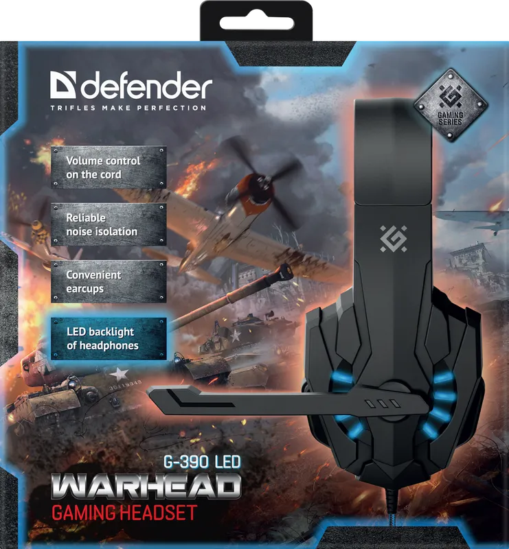 Defender - Mängupeakomplekt Warhead G-390 LED