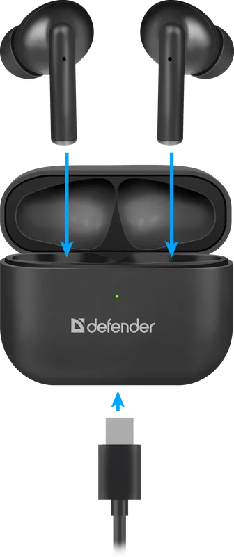 Defender - Juhtmeta stereopeakomplekt Twins 907