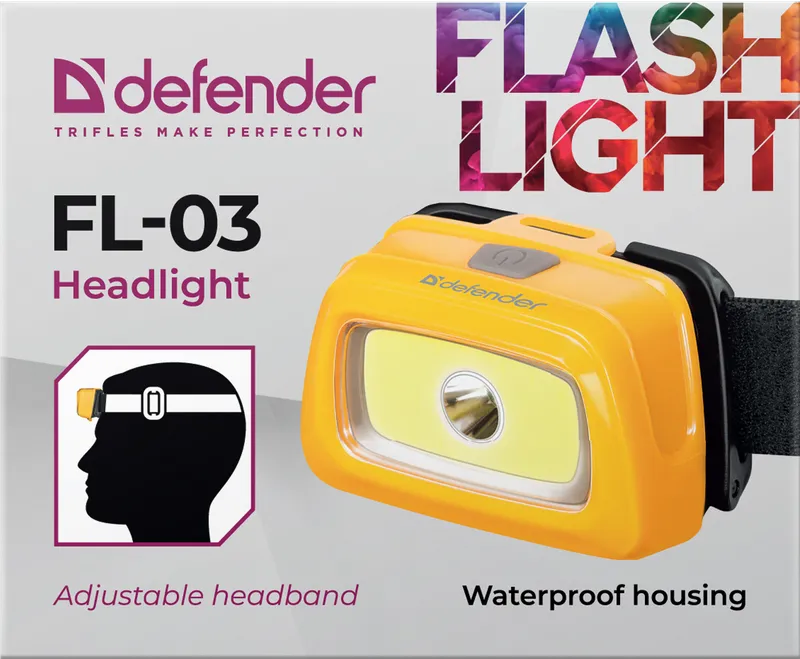 Defender - Esituli FL-03, LED+COB, 3 modes