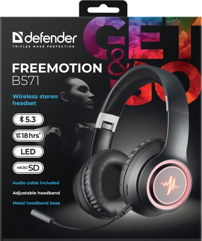 Defender - Juhtmeta stereopeakomplekt FreeMotion B571