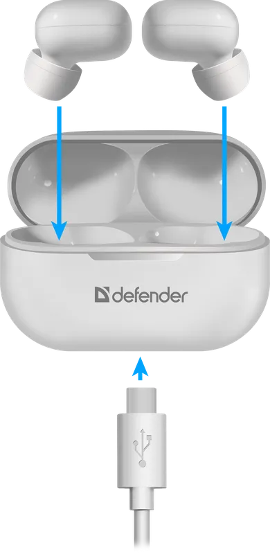 Defender - Juhtmeta kõrvaklappid mikrofoniga Twins 905