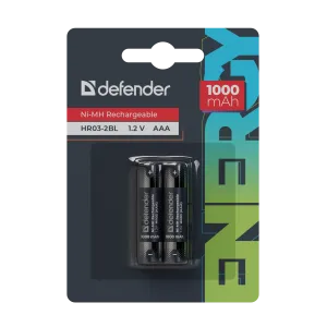 Defender - Rechargeable battery HR03-2BL 1000 mAh