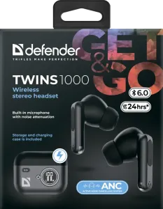 Defender - Juhtmeta kõrvaklappid mikrofoniga Twins 1000