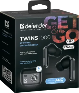 Defender - Juhtmeta kõrvaklappid mikrofoniga Twins 1000