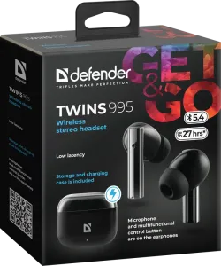 Defender - Juhtmeta kõrvaklappid mikrofoniga Twins 995